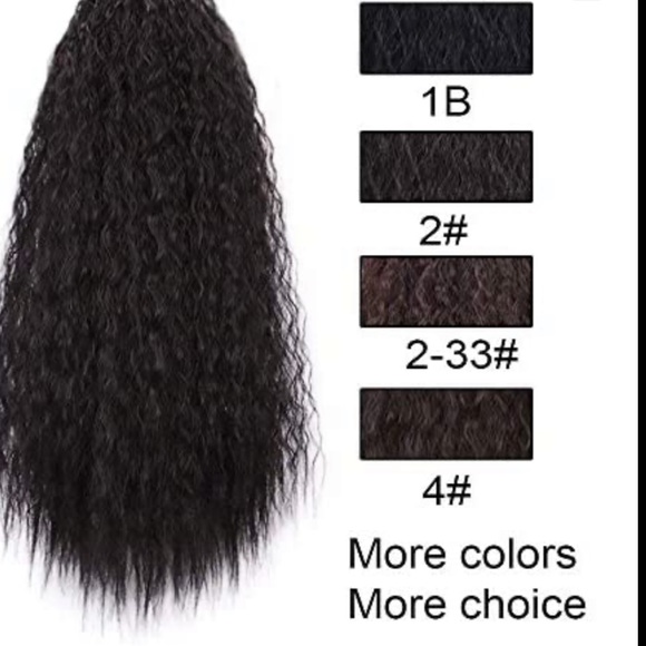 Drawstring Ponytails Brown Wavy Hair Extension 22” Clip - Picture 7 of 7